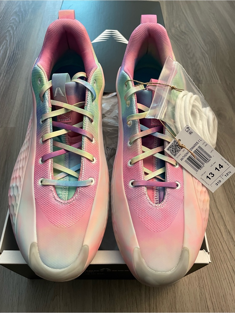 New Men’s Adidas Anthony Edwards 1 — AE1 — Pink Multi-Color — Size 13